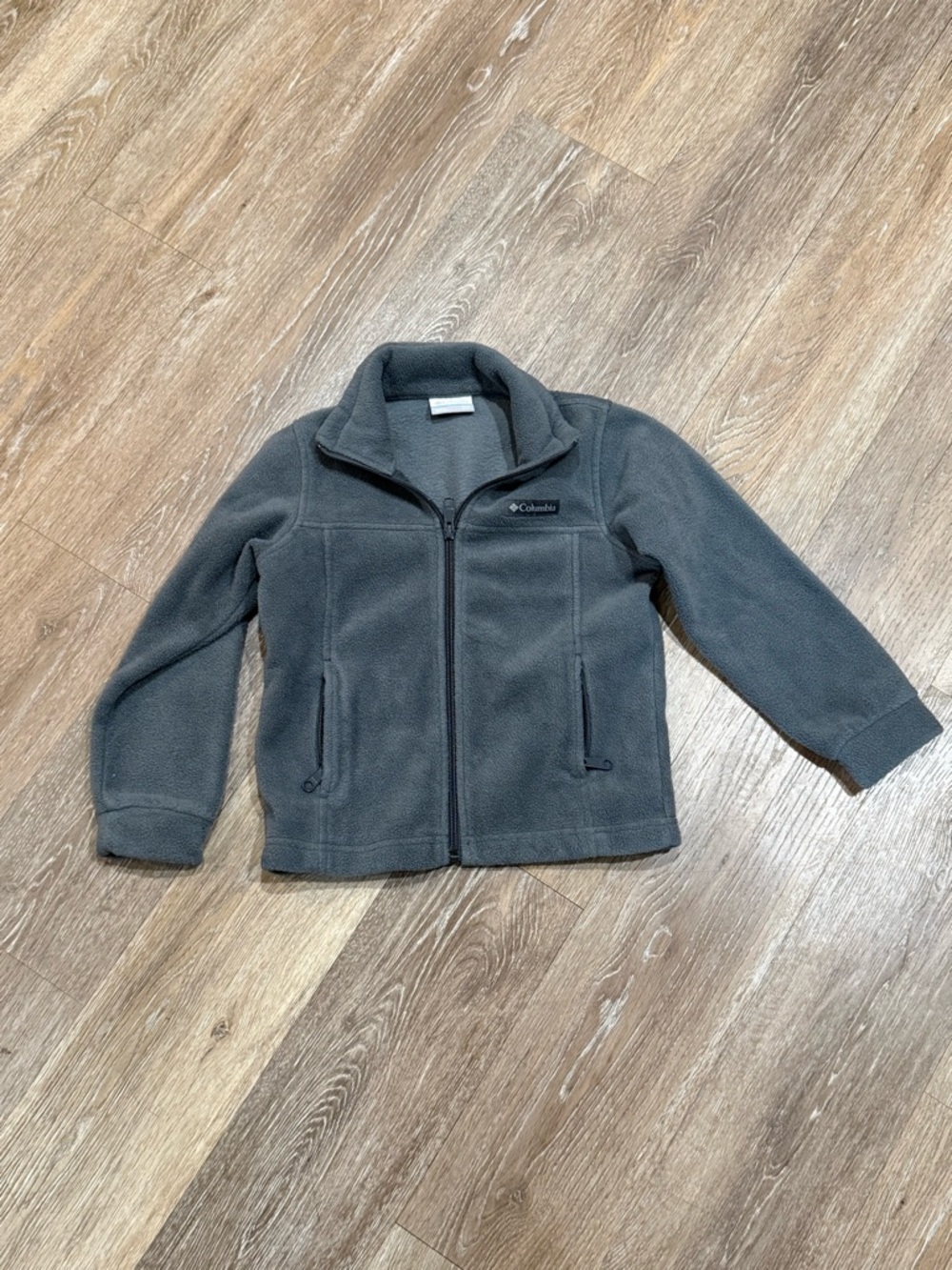 Columbia Kids Charcoal Gray Full-Zip Puffer Fleece Jacket